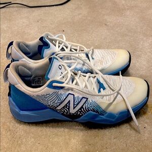New Balance White and Light Blue Athletic Shoes